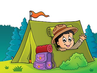 Image showing Scout in tent theme image 4