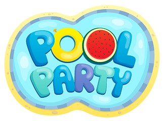 Image showing Pool party sign theme 2