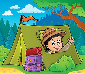Image showing Scout in tent theme image 3