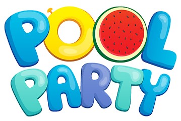 Image showing Pool party sign theme 1