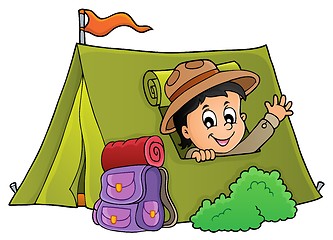 Image showing Scout in tent theme image 1