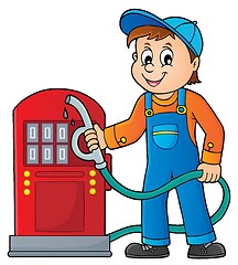 Image showing Gas station worker theme 1