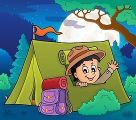 Image showing Scout in tent theme image 2