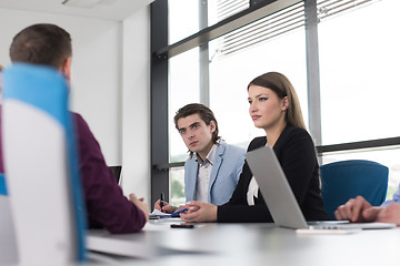 Image showing Business Team At A Meeting at modern office building