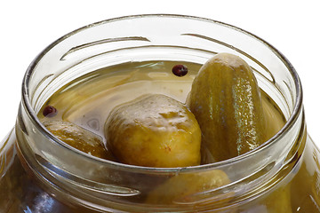 Image showing Glass of Gherkins