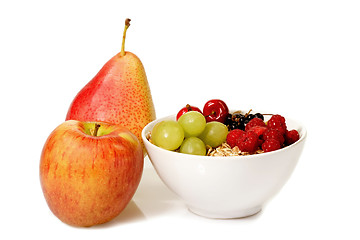 Image showing Granola and Fruits