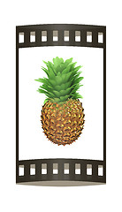 Image showing Pineapple in gold isolated on white background. 3d illustration.