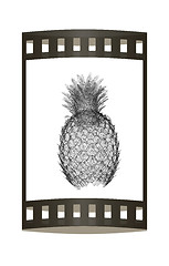 Image showing Pineapple isolated on white background.3d illustration. The film