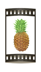 Image showing Pineapple in gold isolated on white background. 3d illustration.