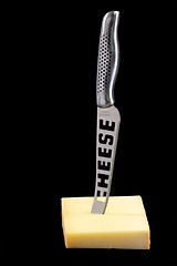 Image showing Knife in a Cheese