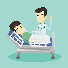 Image showing Doctor visiting patient vector illustration.