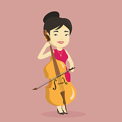 Image showing Woman playing cello vector illustration.