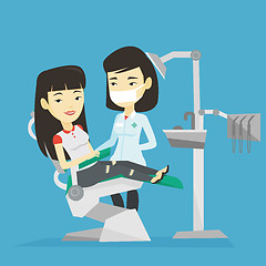 Image showing Patient and doctor at dentist office.