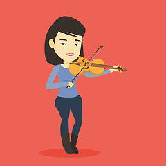 Image showing Woman playing violin vector illustration.