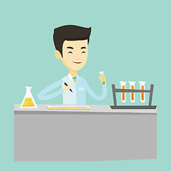 Image showing Laboratory assistant working vector illustration.