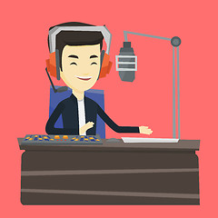 Image showing Dj working on the radio vector illustration