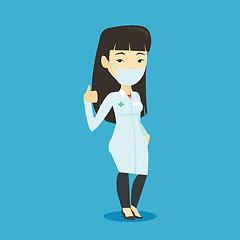 Image showing Doctor giving thumbs up vector illustration.