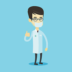 Image showing Doctor giving thumbs up vector illustration.