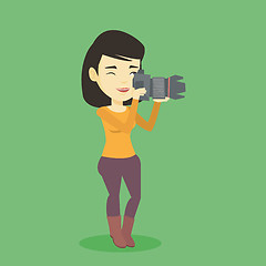 Image showing Photographer taking photo vector illustration.