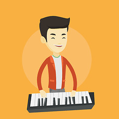 Image showing Man playing piano vector illustration.