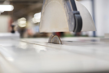 Image showing sliding panel saw at workshop