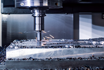 Image showing Metalworking CNC milling machine. Cutting metal modern processin