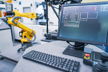 Image showing Robotic Arm modern industrial technology. Automated production c