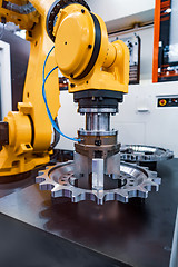 Image showing Robotic Arm modern industrial technology. Automated production c