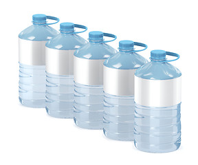 Image showing Big water bottles on white