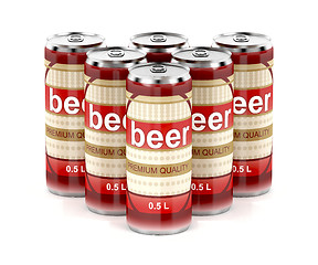 Image showing Group of beer cans