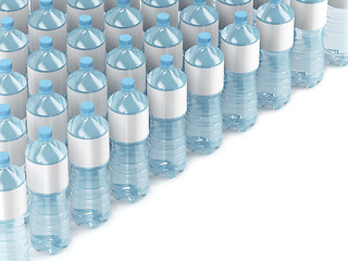 Image showing Plastic water bottles with blank labels