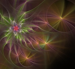 Image showing Multicolored spiral fractal picture