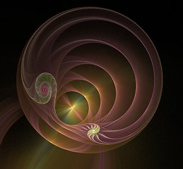 Image showing Multicolored spiral fractal picture