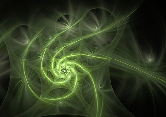Image showing Green spiral fractal picture