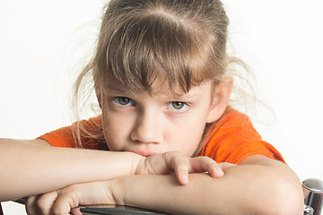 Image showing Portrait of a frustrated, offended girl