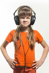 Image showing Belt portrait of a twisted girl in headphones locators