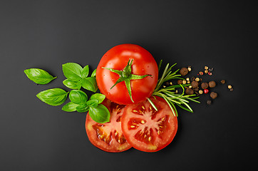 Image showing fresh tomatoes and spices