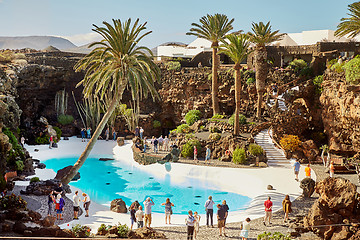 Image showing Jameos del Agua pool in Lanzarote