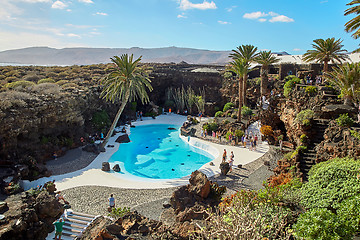 Image showing Jameos del Agua pool in Lanzarote