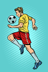 Image showing Retro football player with a soccer ball