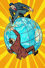 Image showing Two people fighting on the planet Earth