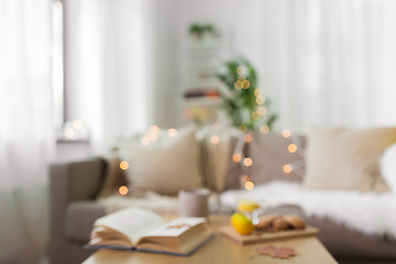Image showing blurred cozy home background of living room