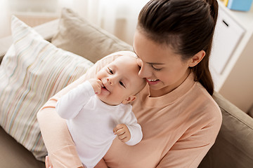 Image showing happy mother with little baby boy at home