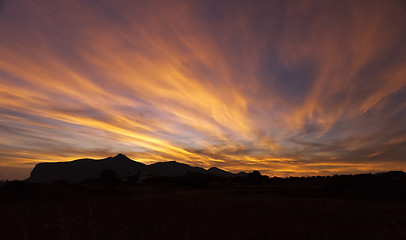 Image showing Sunset sky. Island of Favignana, Sicily, Italy