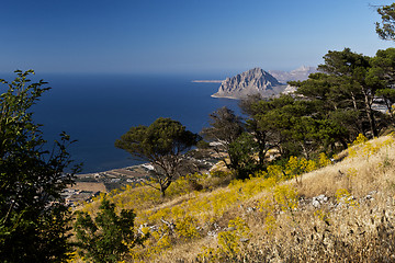 Image showing Monte Cofano in summertime. Sicily, Italy