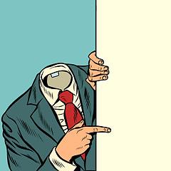 Image showing businessman pointing at copy space background