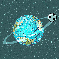 Image showing football soccer ball planet earth championship