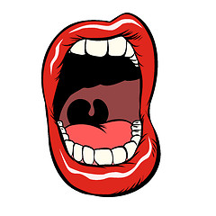 Image showing open mouth with teeth isolate on white background