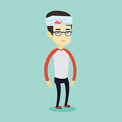 Image showing Man with injured head vector illustration.