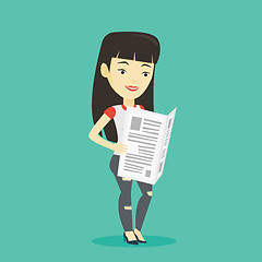 Image showing Woman reading newspaper vector illustration.